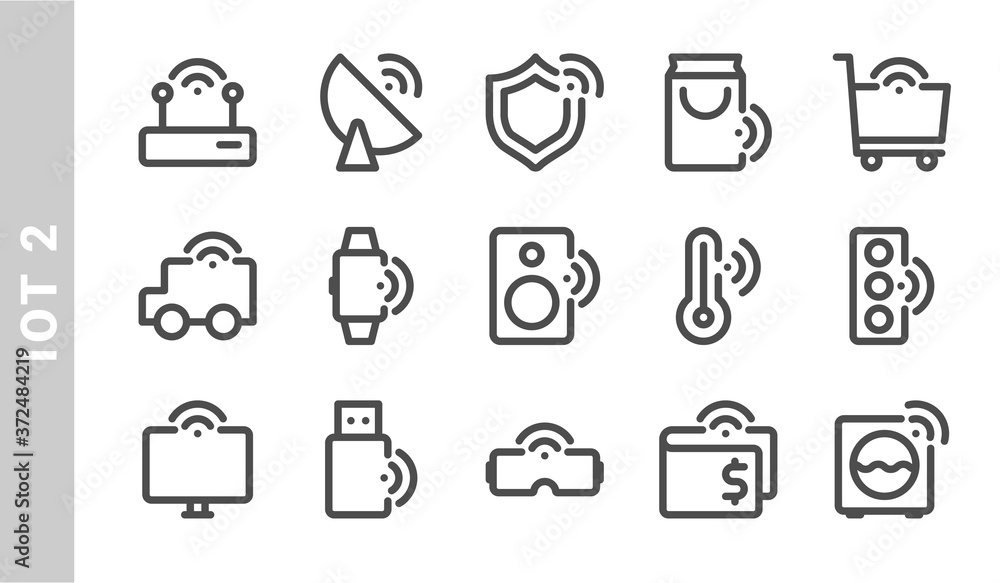 internet of things 2 icon set. Outline Style internet of things 2 icon set. Outline Style