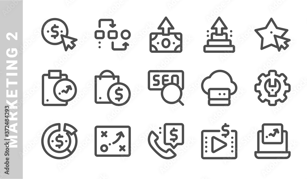 marketing 2 icon set. Outline Style marketing 2 icon set. Outline Style