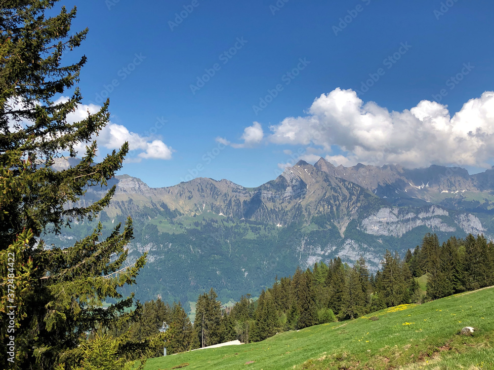 Berglandschaft auf dem Flumserberg in der Schweiz 17.5.2020