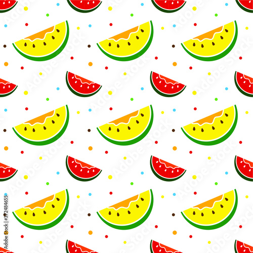 Seamless pattern with watermelon. Vector texture illustration.
