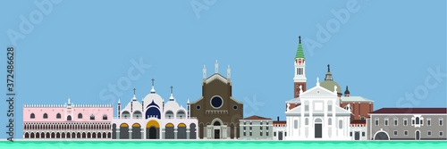 Doge's Palace,Rialto bridge,Church of San Giorgio,Saint Mark's Basilica in Venice,Italy