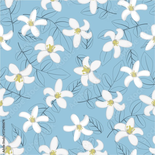 Bergamot saemless vector pattern