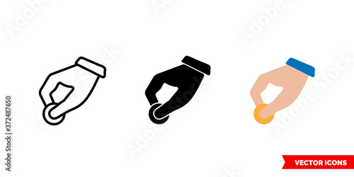Give icon of 3 types color, black and white, outline. Isolated vector sign symbol.