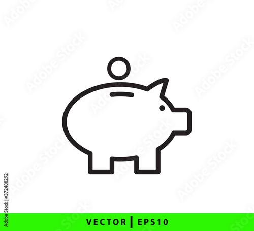 Piggy bank icon vector logo design template