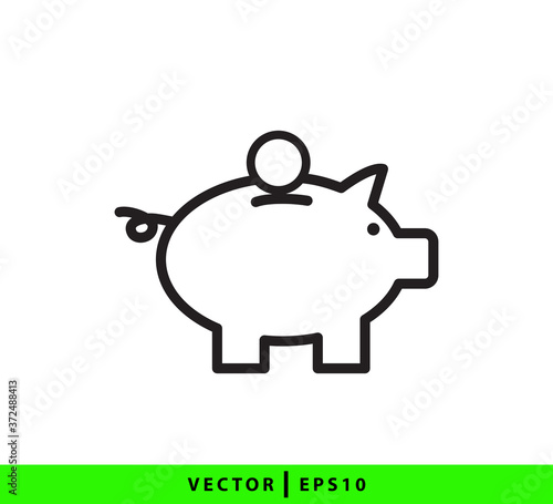 Piggy bank icon vector logo design template