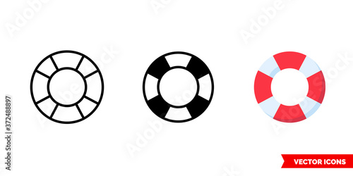 Help icon of 3 types color, black and white, outline. Isolated vector sign symbol.