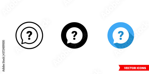 Help symbol icon of 3 types color, black and white, outline. Isolated vector sign symbol.