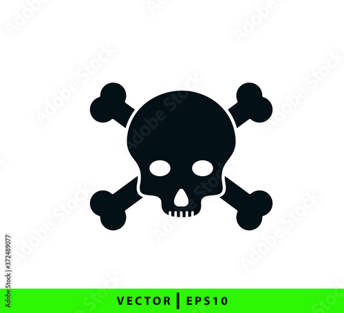 Fototapeta Naklejka Na Ścianę i Meble -  Pirate skull icon vector logo template flat trendy