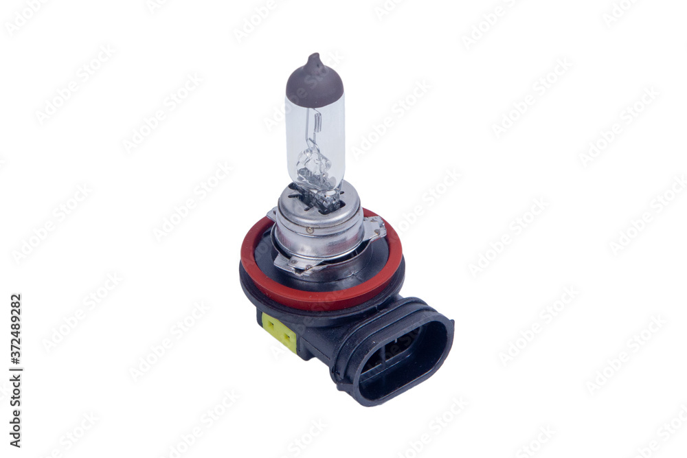 Spare lightbulb for a car's headlights isolated on white background Spare lightbulb for a car's headlights isolated on white background