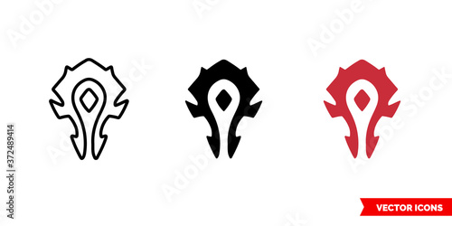 Horde symbol icon of 3 types color, black and white, outline. Isolated vector sign symbol.