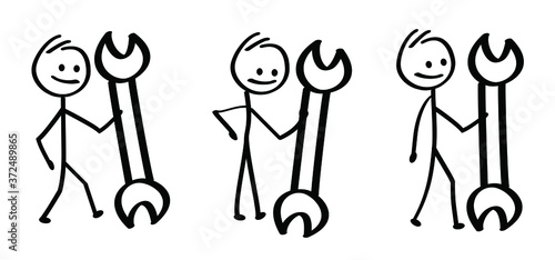 Kids playing running, jumping Happy smile stickman emoji icons Funny comic walk stick figures man, woman Vector emotions sign drawing Talking cartoon person jump, walking and play