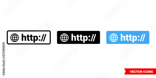 HTTP symbol icon of 3 types color, black and white, outline. Isolated vector sign symbol.