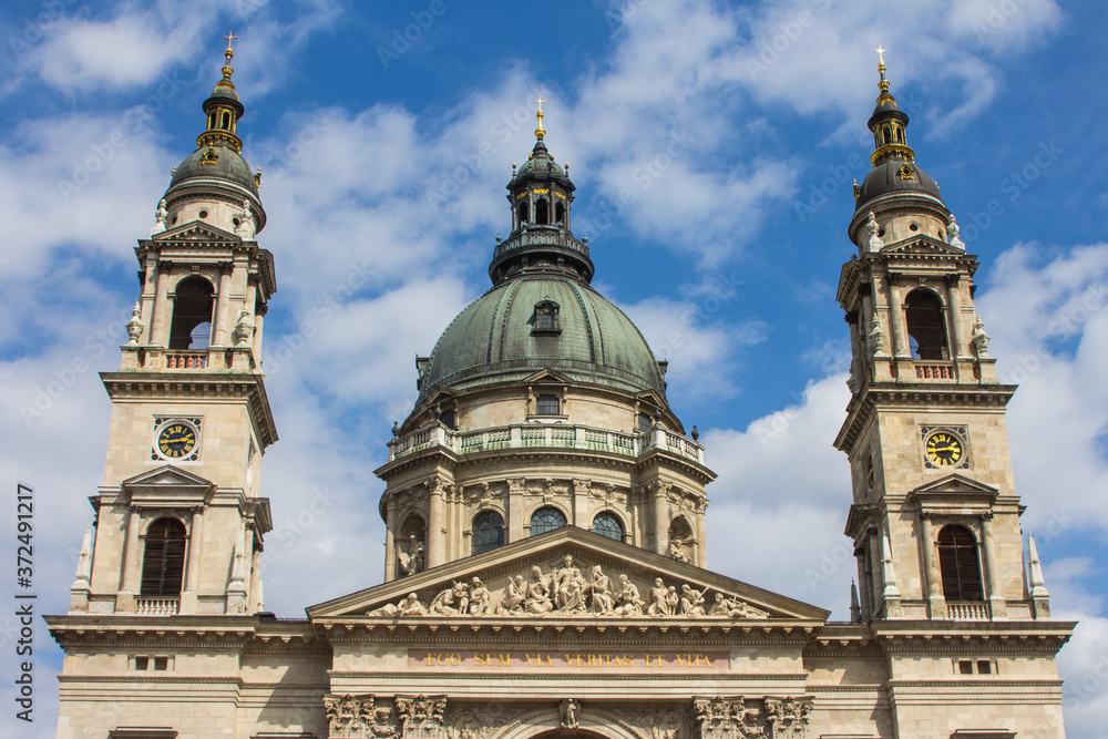 View of St. Stephen's Basilica in Budapest. Hungary