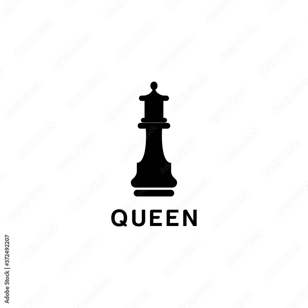 queen icon chess logo vector queen icon chess logo vector