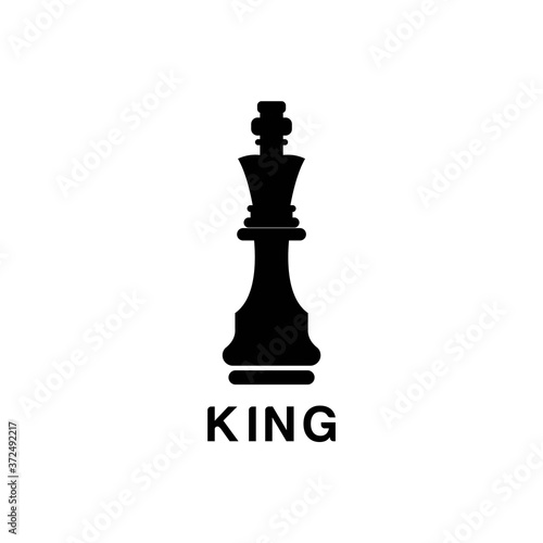 simple black king icon chess logo vector