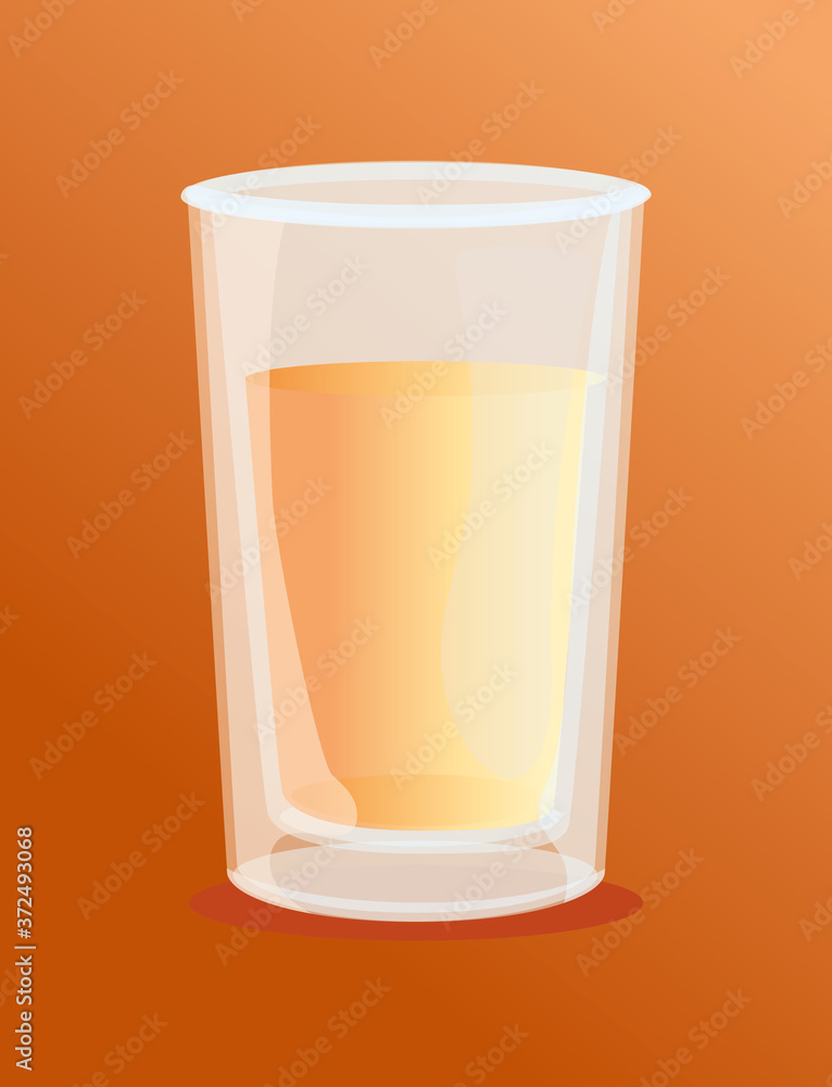 mockup, transparent glass, transparent empty pint glass vector illustration design Stock Vector