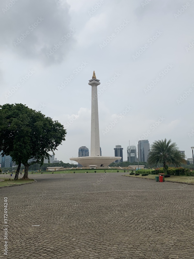 Colonne du Monumen Nasional, place Merdeka à Jakarta, Indonésie