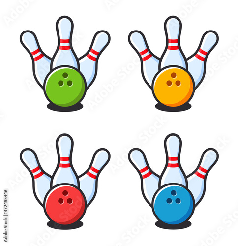Bowling pins with ball icon. Bowling game. Bowling ball and pin icon. Simple icon skittles with ball. Logo template. Bowling club, tournaments. Sport icon. Transparent background.