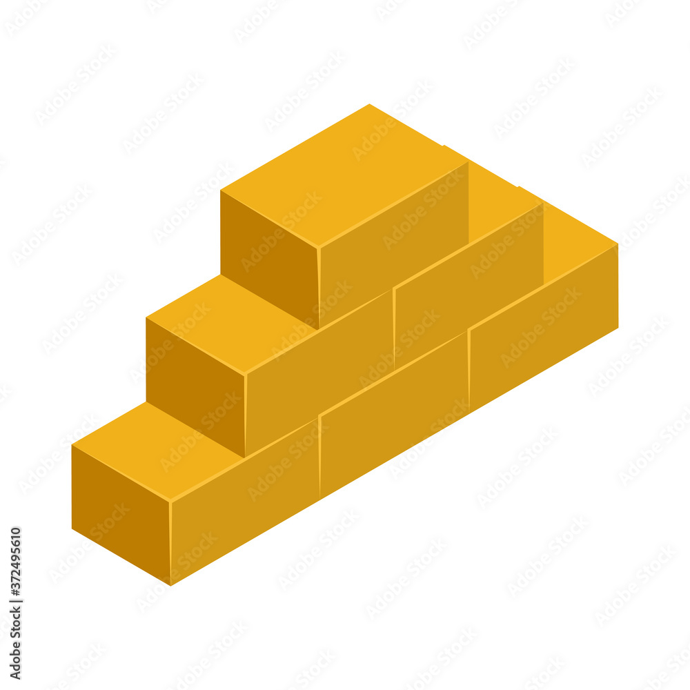 Banking & finance, Gold money, Isometric 3D icon. Banking & finance, Gold money, Isometric 3D icon.