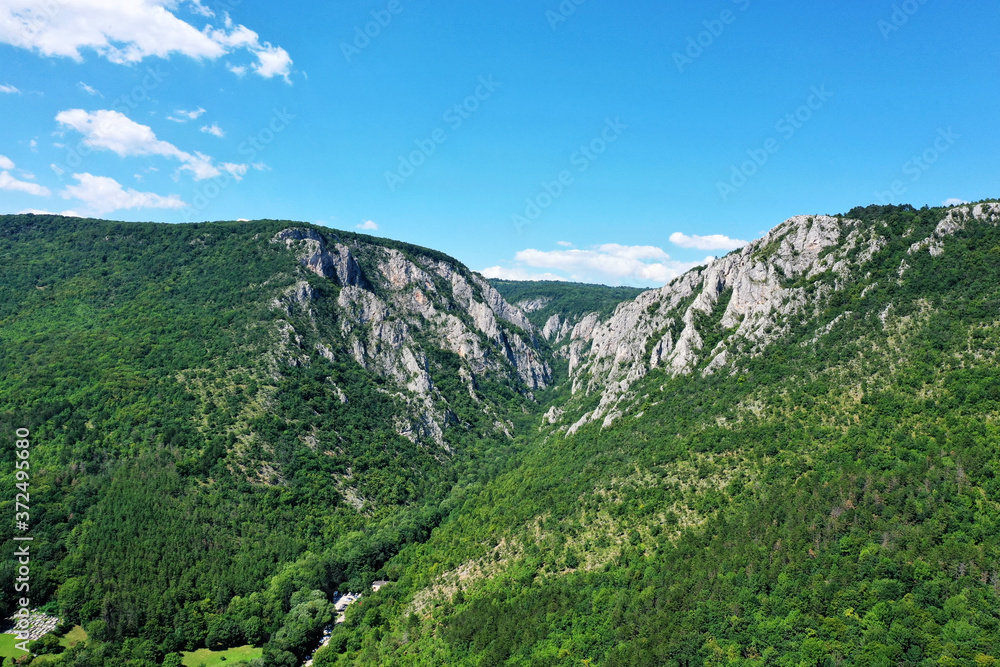 Aerial view of Zadielska dolina valley in Slovakia