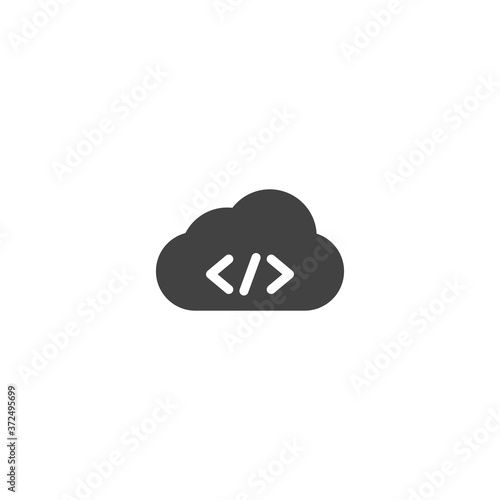 coding, cloud computing icon vector illustration