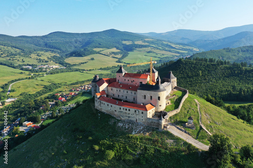 Aerial view of Krasna Horka castle in Slovakia photo
