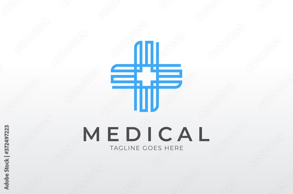 Medical logo, abstract line with cross icon inside, Flat style Logo Design Template, vector illustration
Medical logo, abstract line with cross icon inside, Flat style Logo Design Template, vector illustration