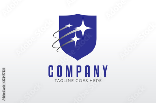 Free Download shield Logo,  shield icon with star inside, flat style Logo Design Template, vector illustration - GFXLoad