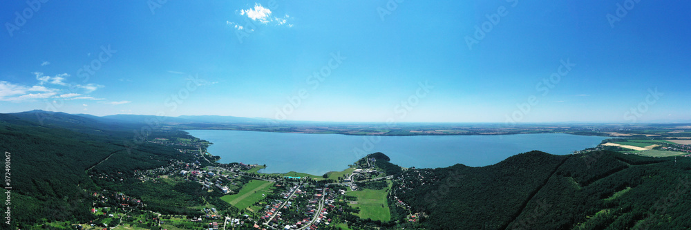 Aerial view of Zemplinska Sirava reservoir in Slovakia