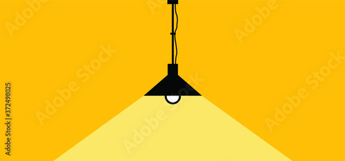 Hanging lamp.. Comic brain electric lamps idea concept. Fun vector light bulb icon or sign ideas. Brilliant lightbulb education or invention pictogram banner. Line pattern.