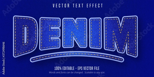 Denim text, realistic denim style editable text effect