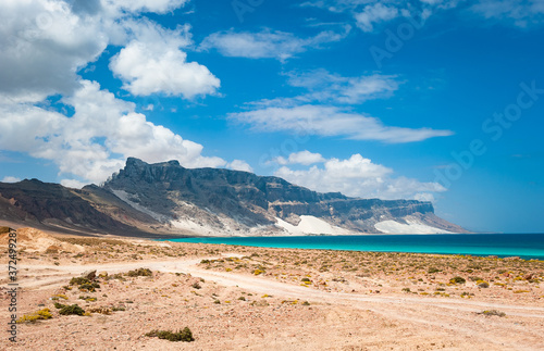 Socotra island coastline with sand dunes of Archer, Yemen