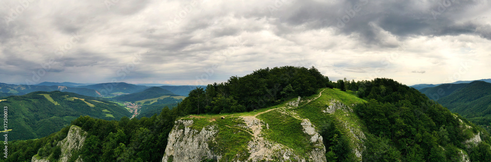 Aerial view of the top of Folkmarska skala in the village of Velky Folkmar in Slovakia Aerial view of the top of Folkmarska skala in the village of Velky Folkmar in Slovakia