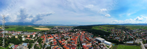 Aerial view of the historic center of Kezmarok in Slovakia