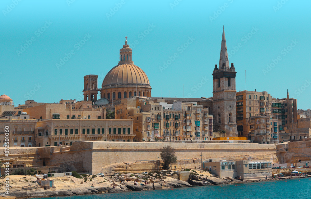 skyline of Valetta the capital of Malta