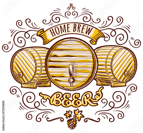 Home brew craft beer brewery decorative emblem