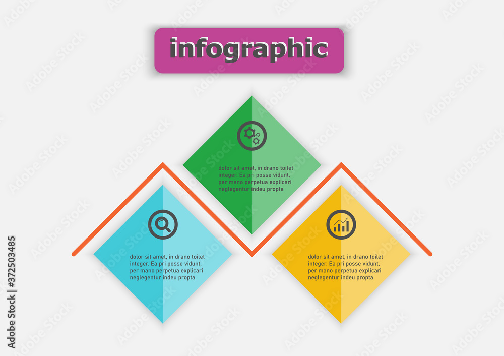 Vector template square design icon for illustration. Planning design presentation business infographic template with 3 options. Creative concept plan used for web banner. Vector template square design icon for illustration. Planning design presentation business infographic template with 3 options. Creative concept plan used for web banner.