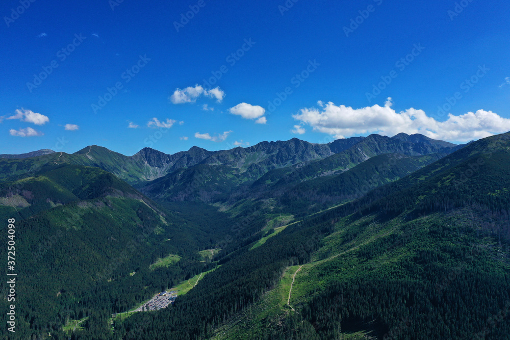 Aerial view of Rohace National Park, part of the Western Tatras in Slovakia