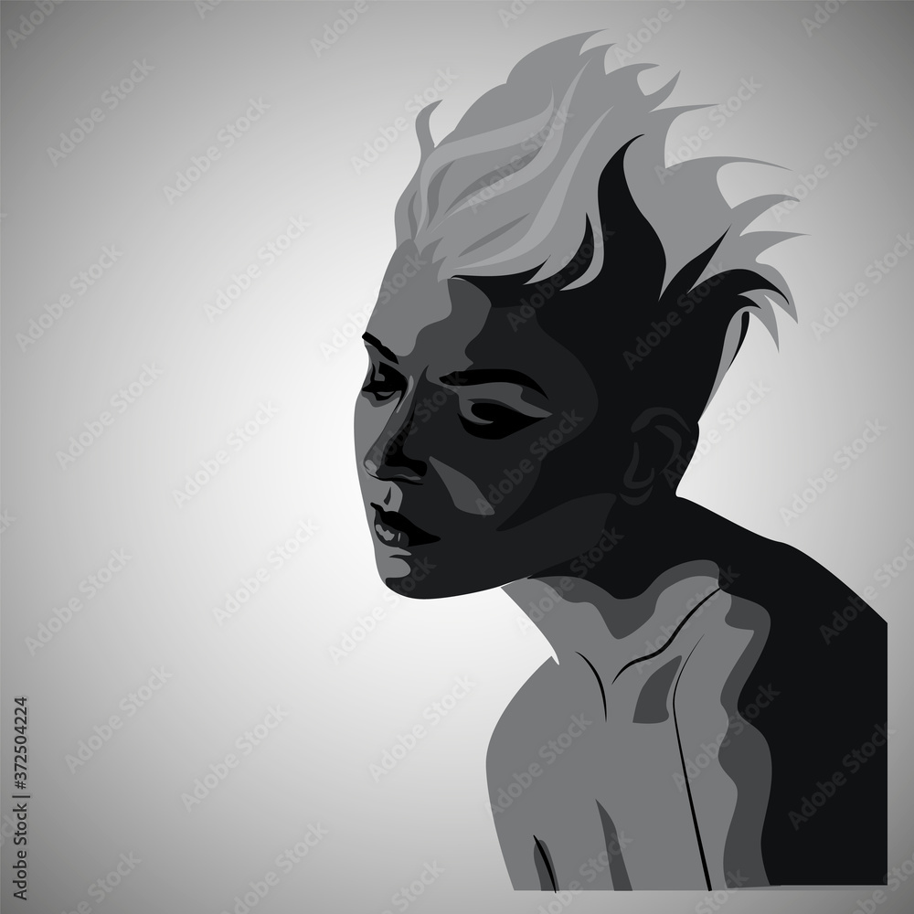 vector portrait of a girl vector portrait of a girl