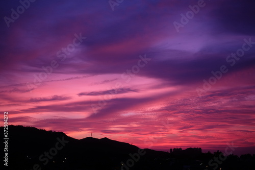 sunset in the mountains