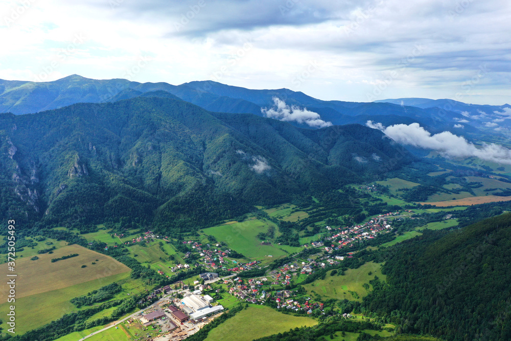 Aerial view of beautiful nature in the village of Terchova in Slovakia Aerial view of beautiful nature in the village of Terchova in Slovakia