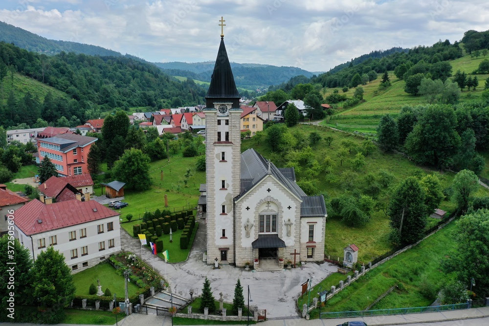 Aerial view of the village of Terchova in Slovakia
