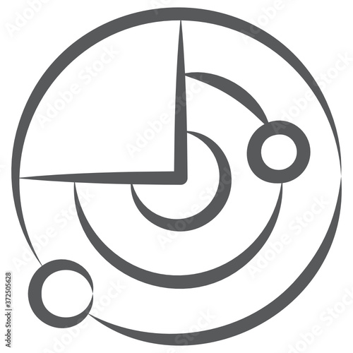 
Radar icon, detection system used to determine the range, angle, or velocity of objects.

