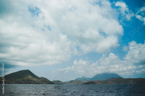  View of the North coast of St Kitts in the Caribbean