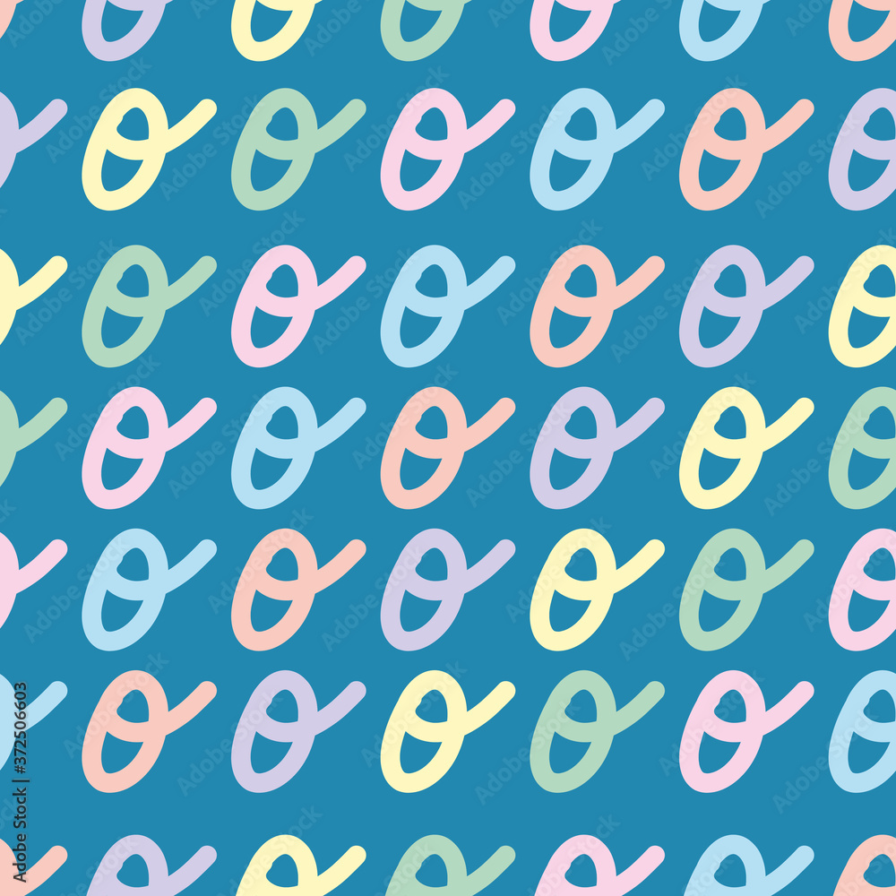 Script letter O wallpaper pattern background. Hand written glyph vector repeat illustration. Script letter O wallpaper pattern background. Hand written glyph vector repeat illustration.