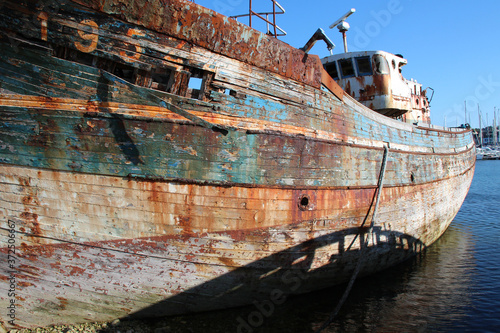 shipwreck in the port of camaret-sur-mer  brittany - france  