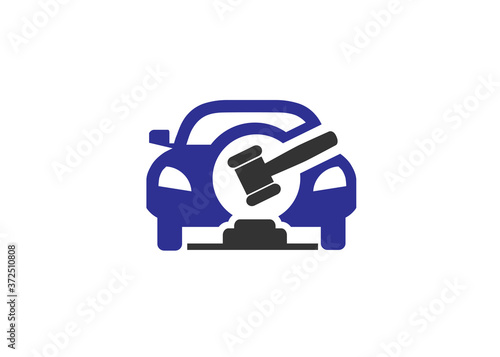 automotive Law and auction concept vector 