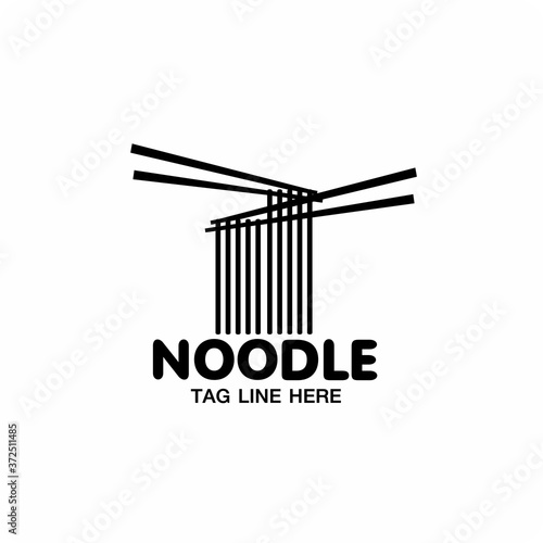Noodle logo and noodle with chopsticks logo vector.