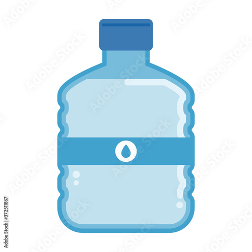 Blue flat plastic water bottle carboy.Vector illustration of plastic water carboy.