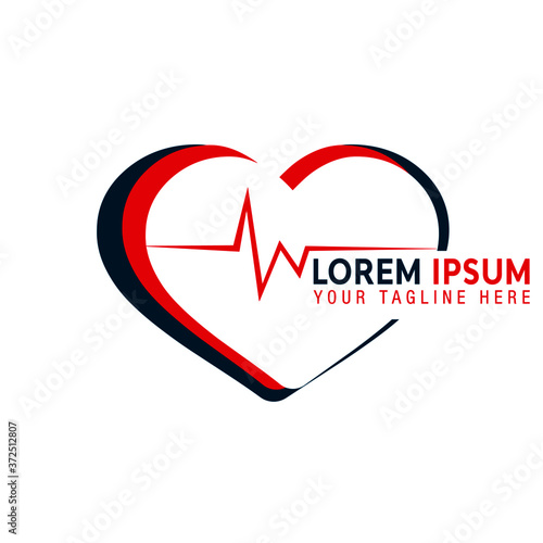 Cardiology vector illustration logo design heart and heartbeat symbol